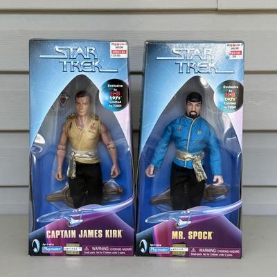 LOT 12P: Vintage Star Trek 12 Inch Captain Kirk Model Kit & Playmates Toys Action Figures
