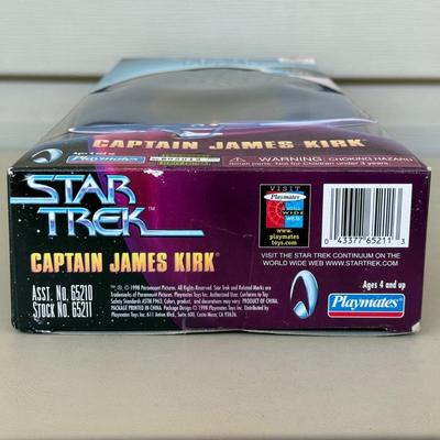LOT 12P: Vintage Star Trek 12 Inch Captain Kirk Model Kit & Playmates Toys Action Figures