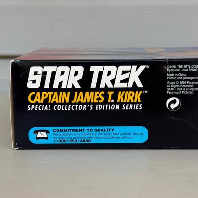 LOT 12P: Vintage Star Trek 12 Inch Captain Kirk Model Kit & Playmates Toys Action Figures