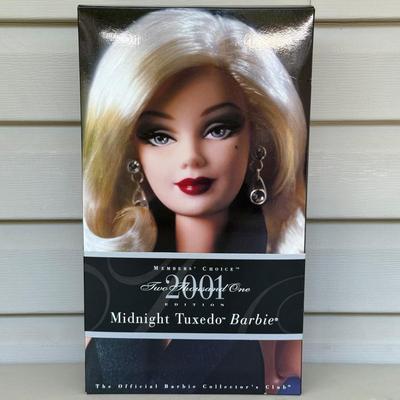 LOT 16P: NRFB Mattel Barbie Dolls - 2001 Midnight Tuxedo Barbie 28796 & Cafe Society Barbie 18892
