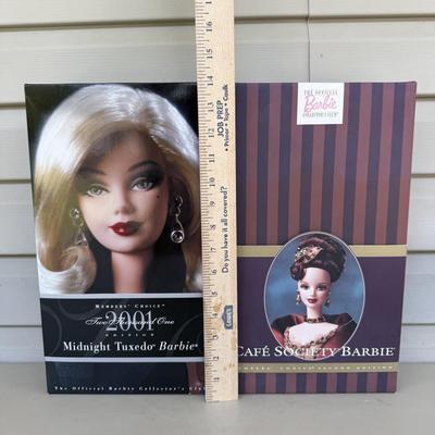 LOT 16P: NRFB Mattel Barbie Dolls - 2001 Midnight Tuxedo Barbie 28796 & Cafe Society Barbie 18892