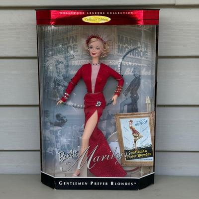 LOT 17P: NRFB Mattel Barbie Doll Marilyn Monroe Collection - The Seven Year Itch 17155, Gentlemen Prefer Blondes 17452 & 17451