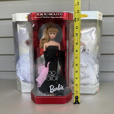 LOT 18P: NRFB Mattel Barbie Doll Collectors Edition Wedding Day Barbie 17119 & 17120 & Solo In The Spotlight Reproduction 13534