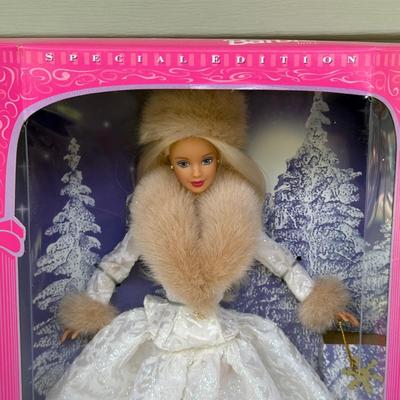 LOT 19P: NRFB Mattel Barbie Doll Special Edition Winter Fantasy 17249 & Winter Evening 19218