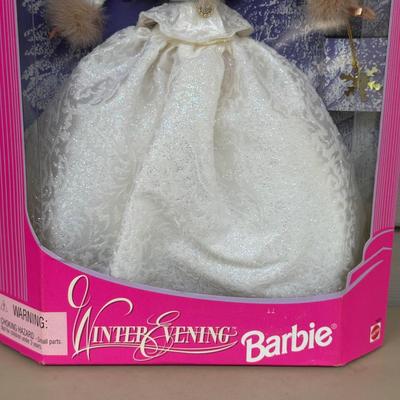 LOT 19P: NRFB Mattel Barbie Doll Special Edition Winter Fantasy 17249 & Winter Evening 19218
