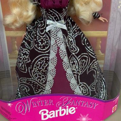 LOT 19P: NRFB Mattel Barbie Doll Special Edition Winter Fantasy 17249 & Winter Evening 19218