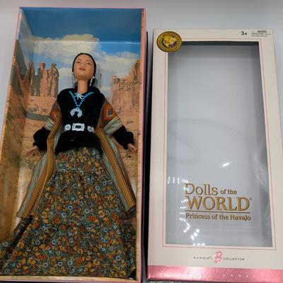LOT 20P: NRFB Mattel Barbie Collector Edition Dolls Of the World, Princess of the Navajo, 2004 ID # B8956, A Beautiful Addition to Any...