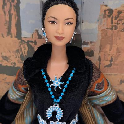 LOT 20P: NRFB Mattel Barbie Collector Edition Dolls Of the World, Princess of the Navajo, 2004 ID # B8956, A Beautiful Addition to Any...