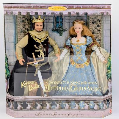 LOT 25P: NRFB Mattel Barbie Collector Edition Doll, 1999 ID # 23880, King Arthur & Queen Guinevere, A Fabulous Edition to Your Own...