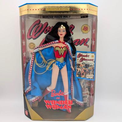 LOT 29P: NRFB Mattel Barbie Collectibles, Wonder Woman 1999 ID # 24638, Lasso This One Before It Gets Away!