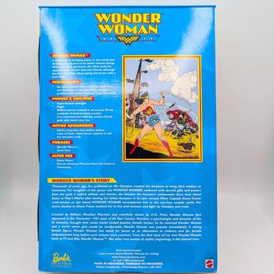 LOT 29P: NRFB Mattel Barbie Collectibles, Wonder Woman 1999 ID # 24638, Lasso This One Before It Gets Away!