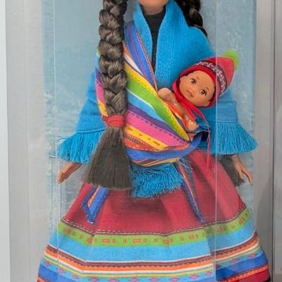 LOT 35P: NRFB Mattel Barbie Collector Editions Peruvian Barbie 1998 ID # 21506 & Chilean Barbie 1997 ID # 18559