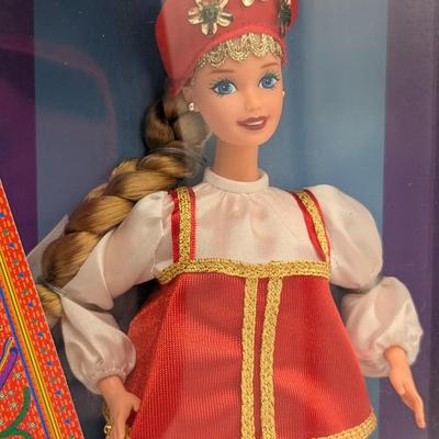 LOT 37P: NRFB Mattel Barbie Collector Editions Russian Barbie 1996 ID # 16500 & Princess of Imperial Russian ID # G5861