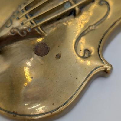 LOt 38D Pair of Vintage Andrea by Sadek Brass Violin Candle Holder Wall Sconce