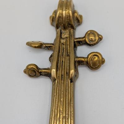LOt 38D Pair of Vintage Andrea by Sadek Brass Violin Candle Holder Wall Sconce