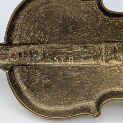 LOt 38D Pair of Vintage Andrea by Sadek Brass Violin Candle Holder Wall Sconce