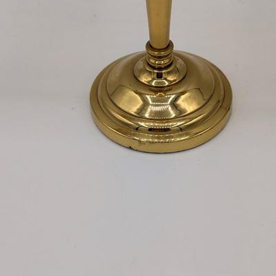 LOT 39D: Collection of Vintage Brass Candle Holders, Two 3 Arm Candelabras, 2 Taper Candle Holders & 1 Pillar Candle Holder