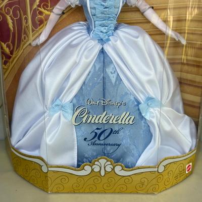 LOT 81P: NRFB Mattel Barbie Doll Walt Disney Cinderella & Mary Poppins 26291 & 23590 & Disney Belle Princess Horse Doll &...