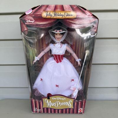LOT 81P: NRFB Mattel Barbie Doll Walt Disney Cinderella & Mary Poppins 26291 & 23590 & Disney Belle Princess Horse Doll &...