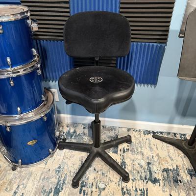 LOT 83B: Verve Percussion 4 Piece Drum Set w/ Music Stand, Chair & More!