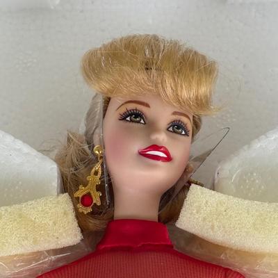 LOT 85P: NRFB Mattel Porcelain Barbie Dolls - Holiday Ball 18326, Holiday Carolers 15760 & Holiday Gift 20128