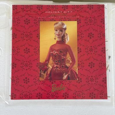 LOT 85P: NRFB Mattel Porcelain Barbie Dolls - Holiday Ball 18326, Holiday Carolers 15760 & Holiday Gift 20128