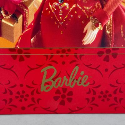 LOT 85P: NRFB Mattel Porcelain Barbie Dolls - Holiday Ball 18326, Holiday Carolers 15760 & Holiday Gift 20128