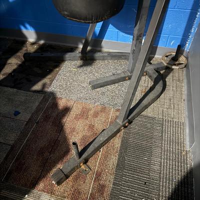 LOT 86: TKO Commercial Heavy Bag Stand w/ TKO 100lb Pro Style Heavy Bag