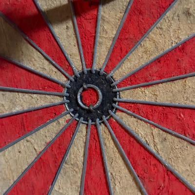 LOT 88B: Marlboro Country Wooden Dartboard Cabinet w/ Dartboard, Darts & More