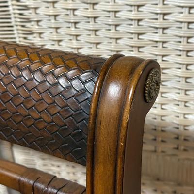 LOT 89B: Two Ashley Furniture Kuliwood & Leather Bar Stools
