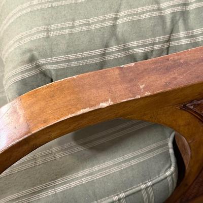 LOT 90B: Beautiful Vintage Wooden Frame Sofa w/ Matching Chair