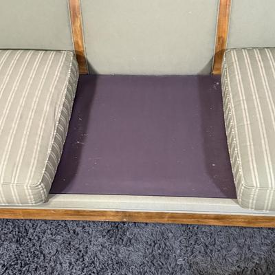 LOT 90B: Beautiful Vintage Wooden Frame Sofa w/ Matching Chair