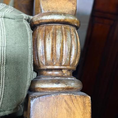 LOT 90B: Beautiful Vintage Wooden Frame Sofa w/ Matching Chair