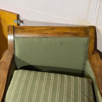 LOT 90B: Beautiful Vintage Wooden Frame Sofa w/ Matching Chair