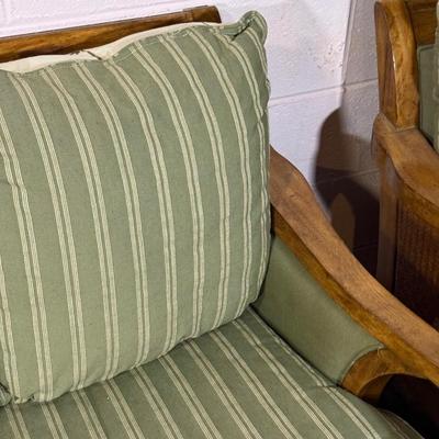 LOT 90B: Beautiful Vintage Wooden Frame Sofa w/ Matching Chair