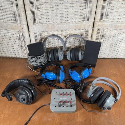 LOT 95B: Hamilton Buhl SC-7V SchoolMate Deluxe Headphones, Hamilton Buhl JBP-8SV 8-Position Stereo/Mono Jackbox & Lakeshore Learning...