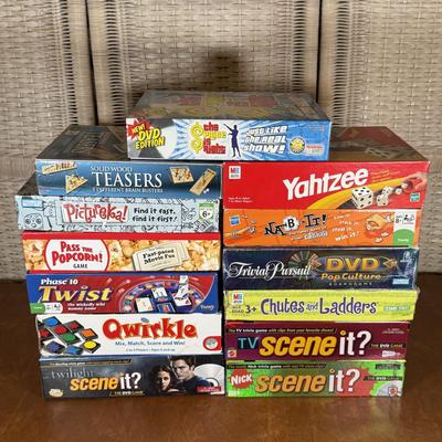LOT 100B: Board Game Collection - Yahtzee, Chutes & Ladders, Scene It? & More