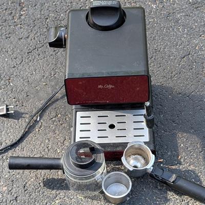 LOT 105G: Mr. Coffee Espresso/Cappuccino Maker With Accessories Model: BVM-ECM260R, Untested, 12 oz. French Press Coffee Maker & Mr....