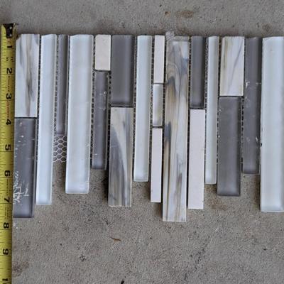 LOT 110G: Opened Boxes of Assorted Wall/Backsplash Ceramic-Mosaic Tiles, Grout Bag & Tiler Sealer Container