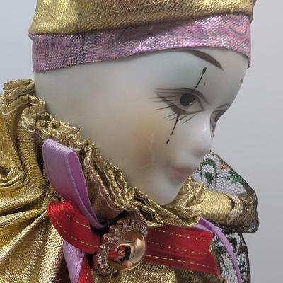 LOT 112D: Vintage Pierrot & Unbranded Jester Dolls With Porcelain Hands & Feet