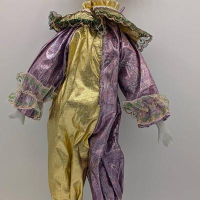 LOT 112D: Vintage Pierrot & Unbranded Jester Dolls With Porcelain Hands & Feet