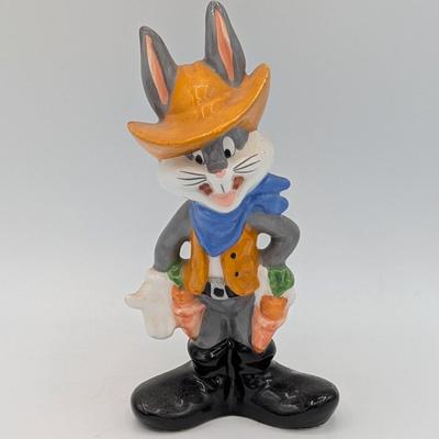 LOT 113D: Eh...What's Up Doc? Vintage Bugs & Daffy Salt/Pepper Shakers With A Handmade Signed Mexican Pottery Vase, Along with A...