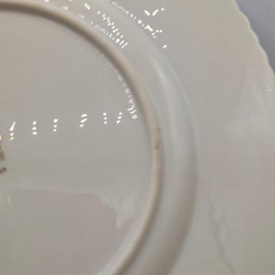 LOT 125D: Rutledge by Lenox, Made In USA, 12 Dinner, 9 Salad & 11 Bread Plates With Storage Containers. Plate Stands Not Included