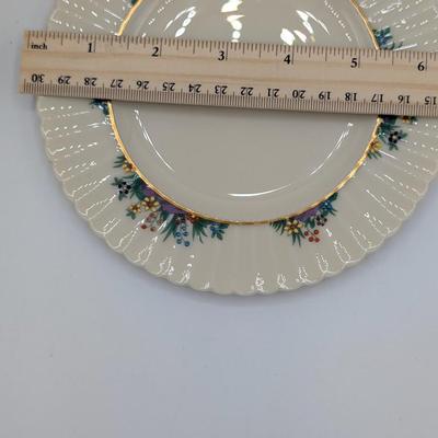 LOT 125D: Rutledge by Lenox, Made In USA, 12 Dinner, 9 Salad & 11 Bread Plates With Storage Containers. Plate Stands Not Included