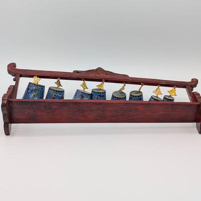 LOT 117D: Vintage Asian Cloisonne` Chime Meditation Bells Set