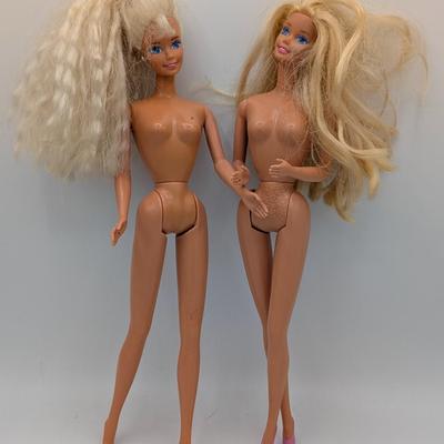 LOT 118D: Vintage Mattel Barbies, 1980's/90's, Avon Exclusive Winter Rhapsody 1996, Ken Stamped 1968 Indonesia & Little...