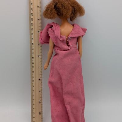 LOT 119D: Vintage Mattel Barbies, Hasbro & Action Figures. Pink Dress Barbie Stamped Late 1960's Made in Taiwan