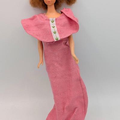 LOT 119D: Vintage Mattel Barbies, Hasbro & Action Figures. Pink Dress Barbie Stamped Late 1960's Made in Taiwan