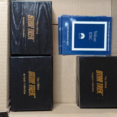 LOT 120S: Star Trek Insignia Collection From The Franklin Mint, Display Case, Along With 9 Certificates of Authenticity & 9 Original...