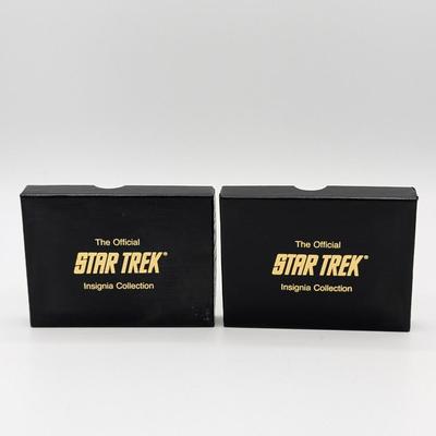 LOT 120S: Star Trek Insignia Collection From The Franklin Mint, Display Case, Along With 9 Certificates of Authenticity & 9 Original...